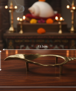 Alternative view of Premium Brass Shankh Stand – Divine Yantra