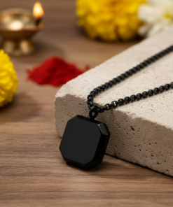 Alternative view of Geometric Black Onyx Pendant Necklace For Man