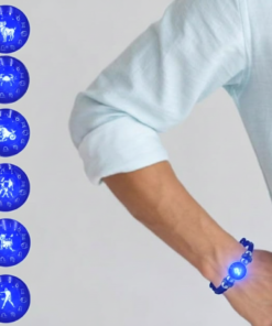 Alternative view of Virgo (कन्या) Unisex Zodiac Leather Bracelet – With Blue Constellation Dial