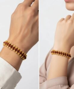 Alternative view of Gold-Plated 5 Face Authentic Rudraksha Bracelet