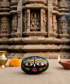 Alternative view of Divine Hand-Painted Shaligram Shila - Lord Jagannath Swaroop