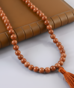Alternative view of Sunstone Mala – 108 Bead Meditation Necklace