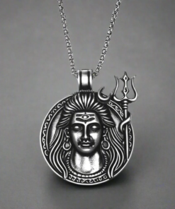 Alternative view of Lord Shiva Stainless Steel Mens Pendant Necklace