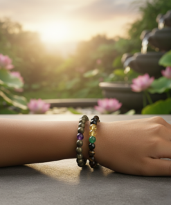 Alternative view of Pyrite & Dhanyog Bracelet – Stone of Wealth, Prosperity & Financial Growth