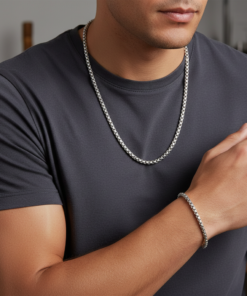 Alternative view of Sleek 3mm 5mm Men’s Box Chain Necklace – High-Grade Stainless Steel, Never Fades