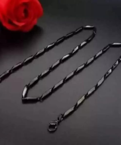 Alternative view of Mens Neck chain Stealth Series Obsidian Faceted Link Chain