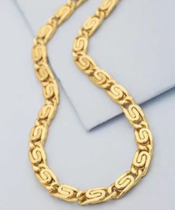 Alternative view of Men's Vintage Oxidized Gold Curb Link Neck Chain – Premium Material