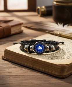 Alternative view of Taurus (वृषभ ) Unisex Zodiac Leather Bracelet – With Blue Constellation Dial