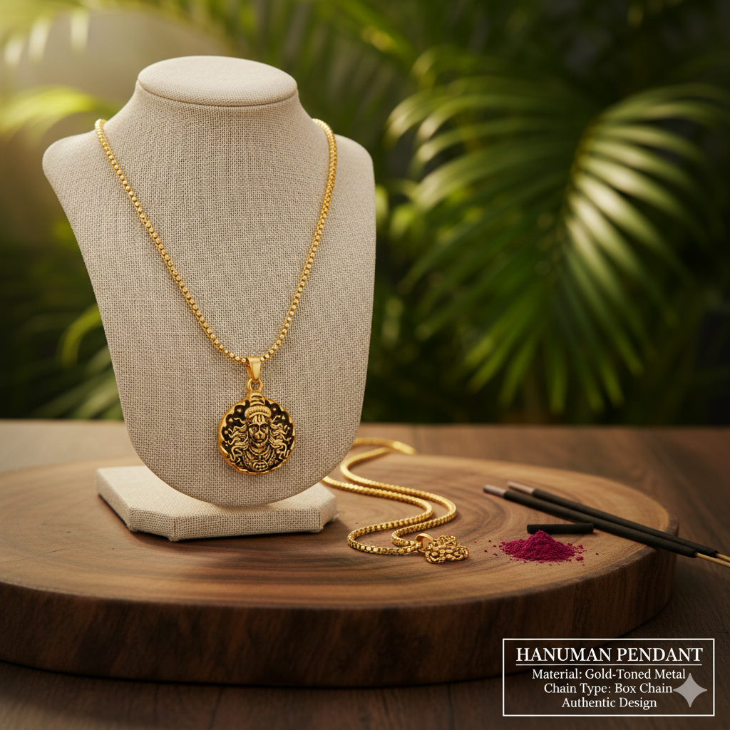 Lord Hanuman Necklace – Gold Plated Antique Finish - Image 2
