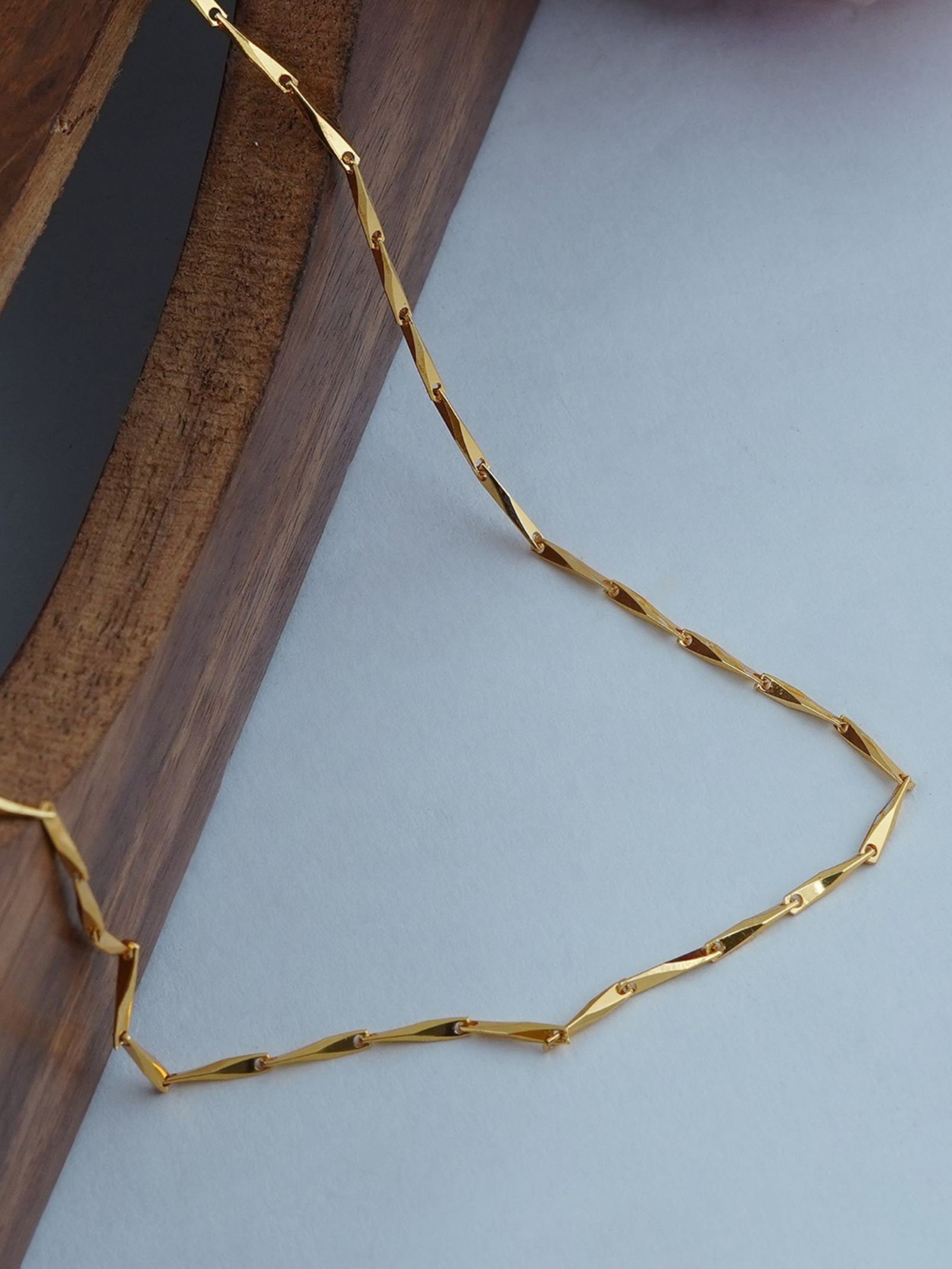 Classic Dailywear Gold Plated Rice Chain For Girls - Image 6