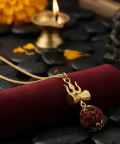 Sacred Mahakal Trishul & Rudraksha Pendant with Chain