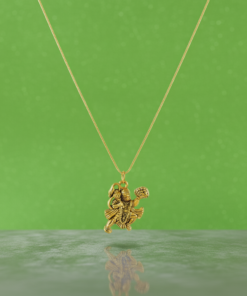 Alternative view of Sankat Mochan Gold-Tone Necklace A Symbol of Strength and Devotion