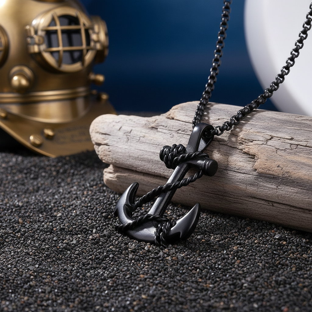 Dailywear Mens Pendant Chain Black Stainless Steel - Image 4