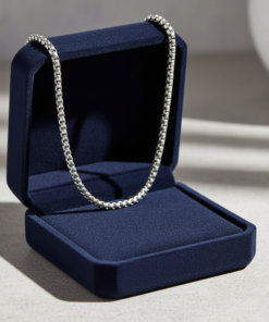 Sleek 3mm 5mm Men’s Box Chain Necklace – High-Grade Stainless Steel, Never Fades