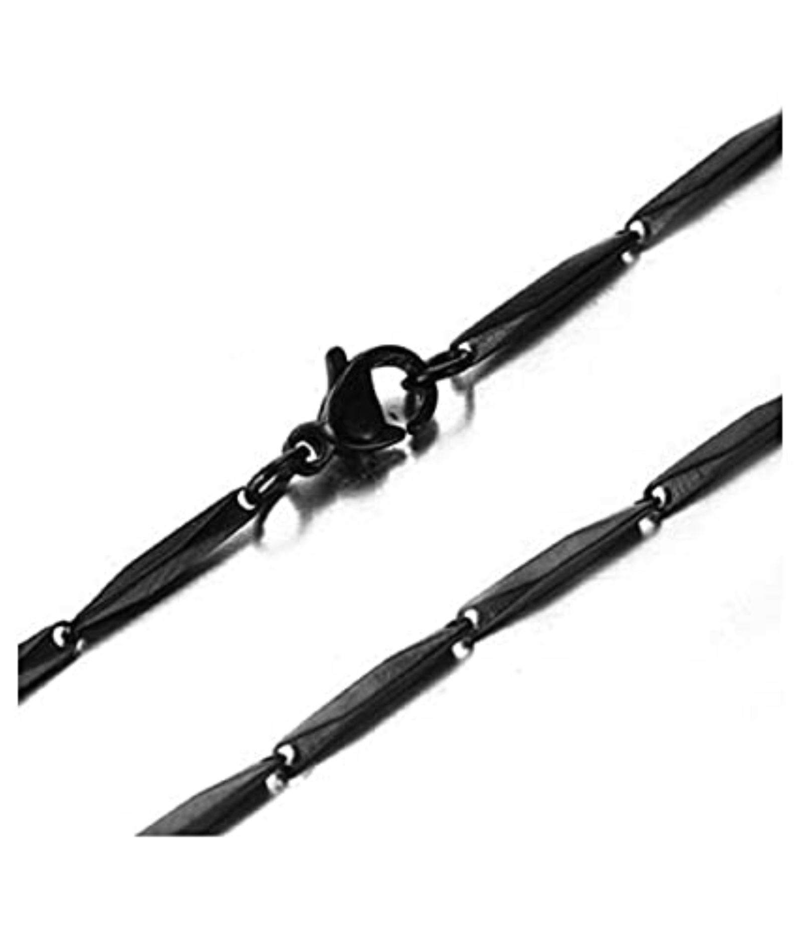 Mens Neck chain Stealth Series Obsidian Faceted Link Chain - Image 7