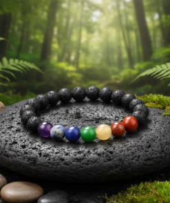 7 Chakra Lava Stone Bracelet For Men & Women