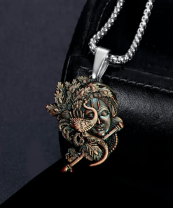 Divine Flute & Peacock Lord Krishna Pendant