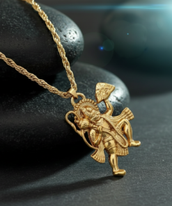 Divine Lord Hanuman Neccklace Stainless Steel Hanuman Ji Pendant With Rope Chain for Men