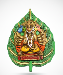 Divine Panchmukhi Hanuman Handcrafted Wall Hanging on Peepal Leaf