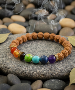 Alternative view of 7 Chakra Stone Rudraksha Bracelet For Men & Women