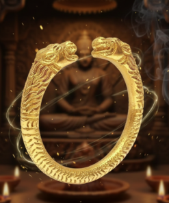 Gold-Plated Lion Head Kada For Man