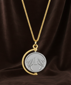 Indian Rupee Rotatable Gold Plated Stainless Steel Coin Necklace