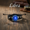 Libra (तुला) Unisex Zodiac Leather Bracelet – With Blue Constellation Dial