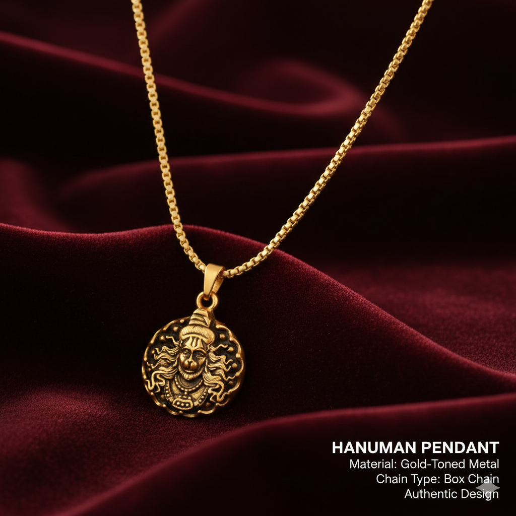 Lord Hanuman Necklace – Gold Plated Antique Finish