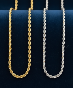 Men's Heritage Combo Gold Plated & Oxidized Silver Rope Chain Set