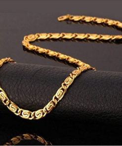 Men's Vintage Oxidized Gold Curb Link Neck Chain – Premium Material