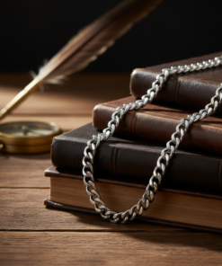 Men's Vintage Oxidized Silver Curb Link Neck Chain – Premium Stainless Steel