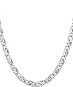 Men's Vintage Oxidized Silver Link Neck Chain – Premium Stainless Steel