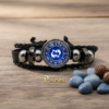 Pisces (मीन) Unisex Zodiac Leather Bracelet – With Blue Constellation Dial