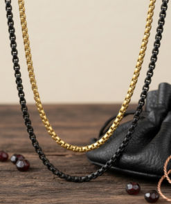 Premium Stainless Steel Chain Duo Gold & Matte Black