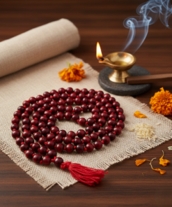 Sacred 108-Bead Authentic Red Sandalwood (Lal Chandan) Japa Mala