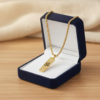 Sacred OM Inscribed Textured Gold-Plated Pendant with Premium Box Chain