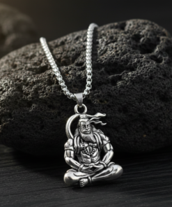 Sacred Strength Lord Hanuman Meditation Pendant Necklace For Man