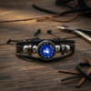 Sagittarius (धनु) Unisex Zodiac Leather Bracelet – With Blue Constellation Dial