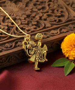 Sankat Mochan Gold-Tone Necklace A Symbol of Strength and Devotion
