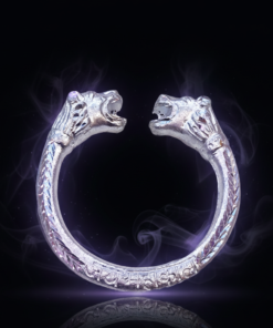 Silver Lion-Head Mahakal Kada For Man