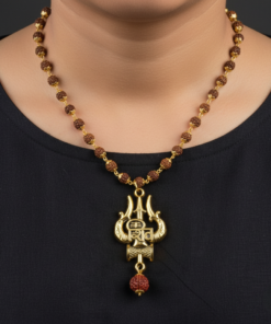 Alternative view of Authentic 5 Mukhi Rudraksha Shiv Trishul Pendant Necklace – Sacred Shiva Protection & Spiritual Energy