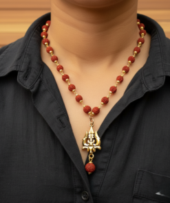 Alternative view of Authentic 5 Mukhi Rudraksha Shiva Trishul Pendant Necklace – Sacred Shiva Protection & Spiritual Energy