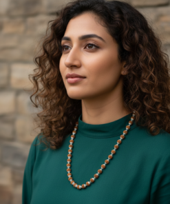 Alternative view of Authentic 5 mukhi  Rudraksha Silver Cap Chain  With High Grade Oxidised Silver Plated Coat
