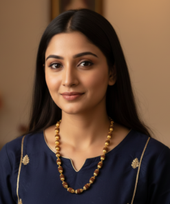 Alternative view of Authentic 5 Mukhi Rudraksha Gold-Plated Neck Chain – Elegant Spiritual Jewelry