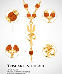Alternative view of Authentic 5 Mukhi Rudraksha Shiv Trishakti Pendant Necklace Divine Piece and Production