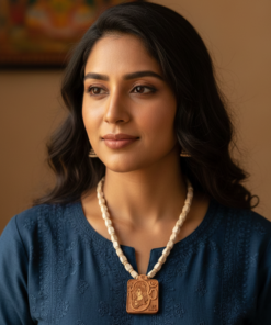 Alternative view of Handcrafted Spiritual Mala – Mahadev Carved Wood Pendant Necklace