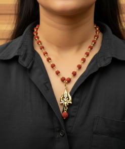 Authentic 5 Mukhi Rudraksha Shiva Trishul Pendant Necklace – Sacred Shiva Protection & Spiritual Energy