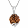 Authentic 4 Mukhi Nepali Rudraksha Silver Pendant with Stainles