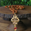 Authentic 5 Mukhi Rudraksha Mahadev Trishul Pendant Necklace – Chanting Mantra Om Namh Shivay