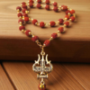 Authentic 5 Mukhi Rudraksha Mahadev Trishul Pendant Necklace